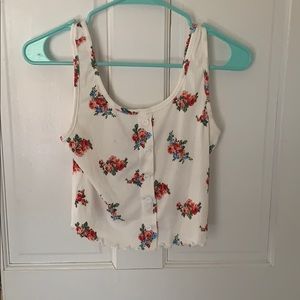 White flower tank top. Size small